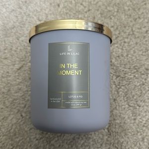 Life in Lilac in the Moment Scent (lotus and fig) soy candle